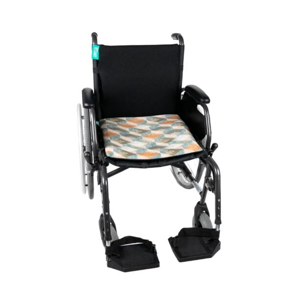 Poduszka przeciwodleżynowa na siedzenie wózka inwalidzkiego 45x40 cm AIRFLOW - wzór szaro-beżowy w romby