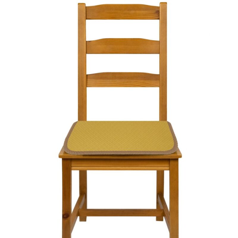 Poduszka na krzesło z wiązaniem 40x40 żółta - wizualizacja