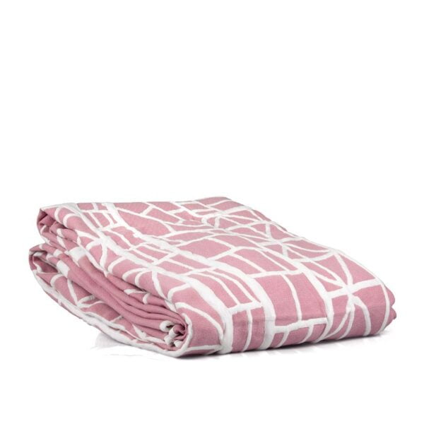 Narzuta na łóżko 170x240 cm w kolorze różowym z białym wzorem