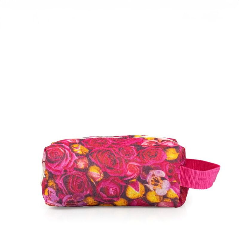 Kosmetyczka kompaktowa do walizki w różowe róże 20x15 - tył