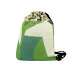 Worek plecak damski do szkoły z kieszonką o wymiarach 35x42 cm - zielony z elementem cętek lamparta