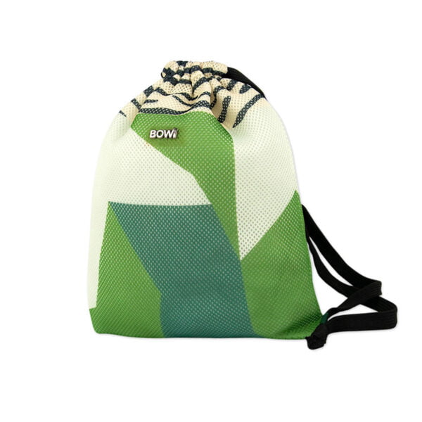 Worek plecak shopper w odcieniach intensywnej zieleni z zeberką u góry - z czarnymi sznurkami
