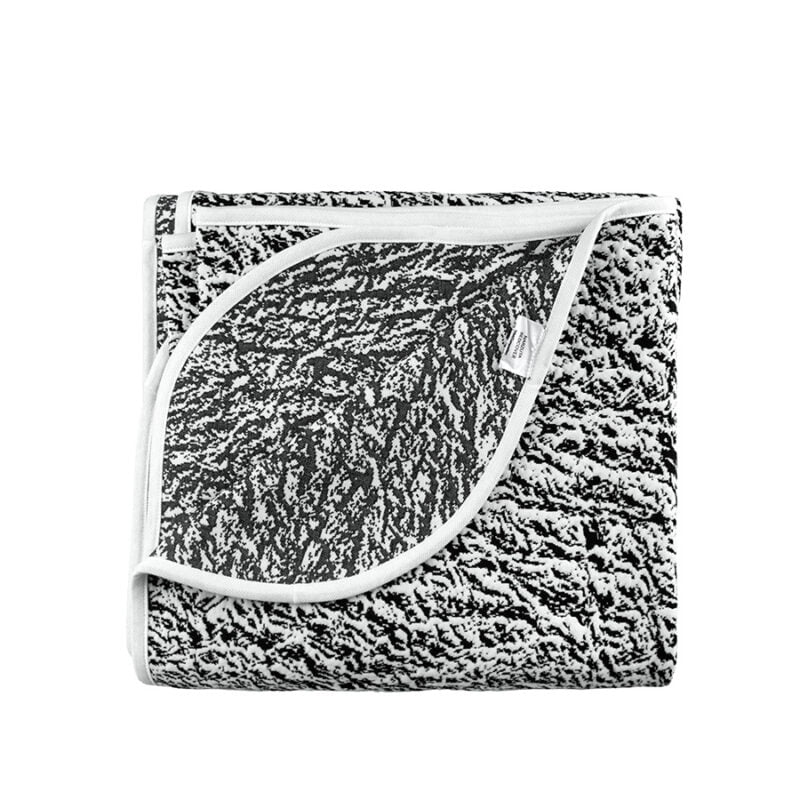 Biało-czarna narzuta na kanapę MONACO 150x230 cm - na płasko