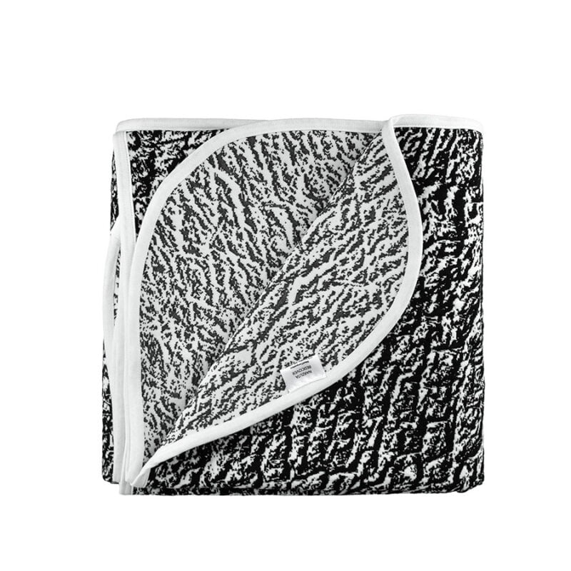 Czarnobiała narzuta do łóżka MONACO o wymiarach 220x230 cm - na płasko
