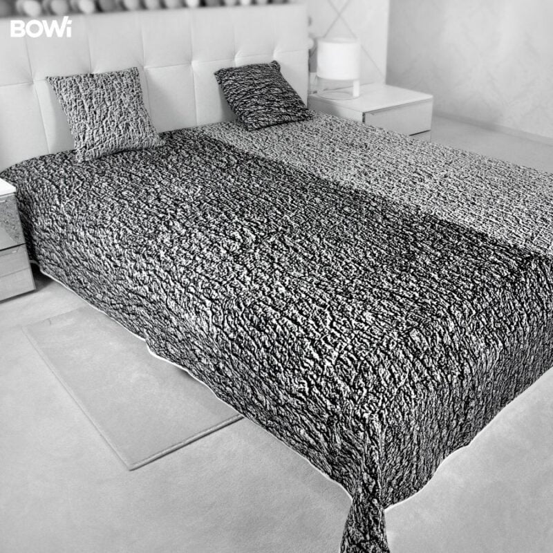 Narzuta hotelowa na łóżko MONACO 150x230 cm - biało-czarna