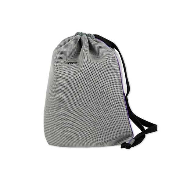 Worek plecak bezpieczny z odblaskami do szkoły z kieszonką o wymiarach 35x42 cm - szary