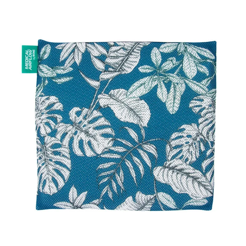 Pokrowiec na poduszkę przeciwodleżynową do wózka 45x40 cm AIRFLOW niebieski w liście tropikalne