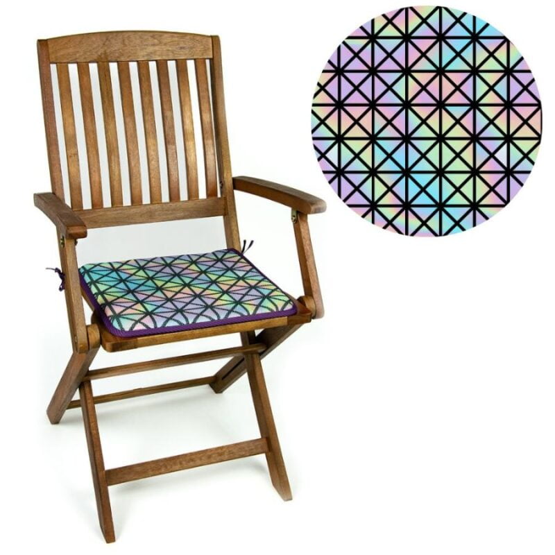 Wodoodporna poduszka na krzesło ogrodowe w kolorowy wzór 40x40