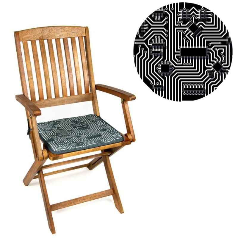 Wodoodporna poduszka na krzesło i meble ogrodowe 40x40 - wzór grafitowy Internet