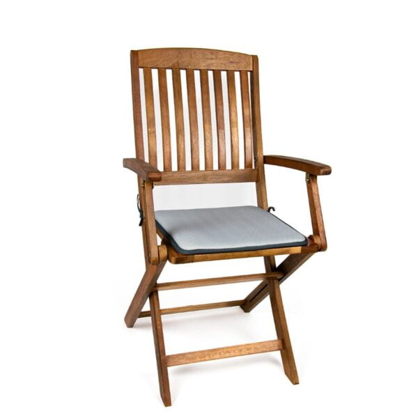 Poduszka na krzesło z wiązaniem do ogrodu 40x40 szara