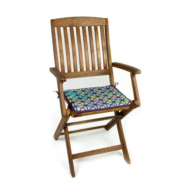 Poduszka na krzesło ogrodowe z wiązaniem 40x40 - wielokolorowa
