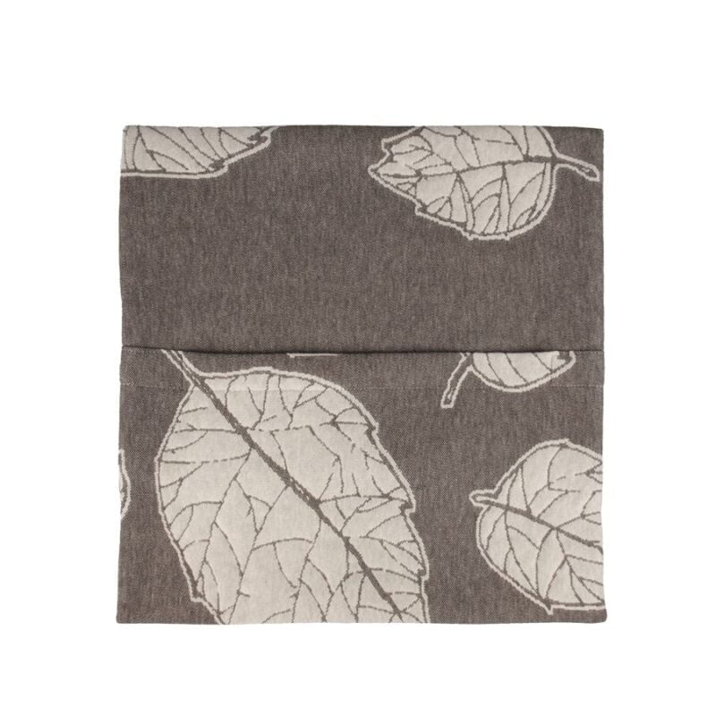 Poszewka dekoracyjna na poduszkę 40x40 motyw beżowych liści na brązowym tle - tył