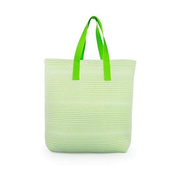 Torba na zakupy shopper damska w kolorze zielonym - wzór poziomy