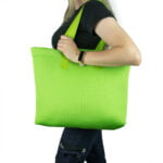 Torba damska shopper zielona na zakupy lub na plażę