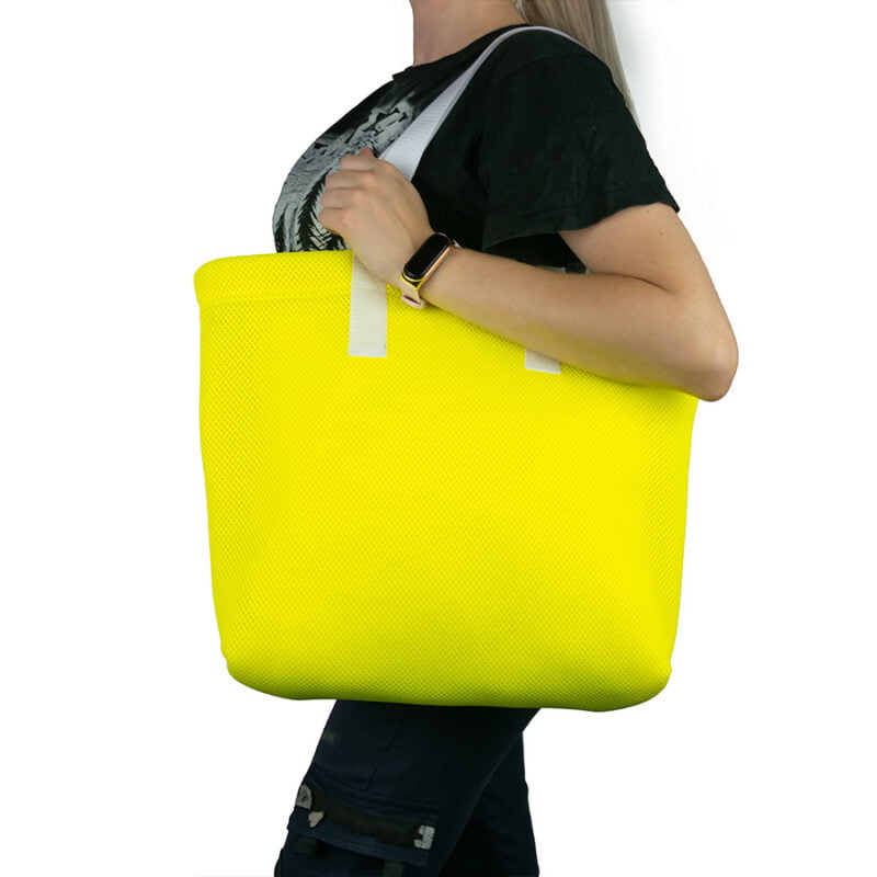 Żółta fluorescencyjna torba na zakupy lub na plażę
