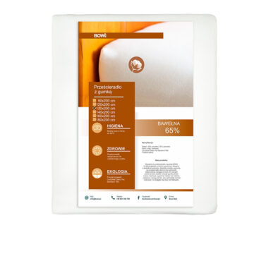 Prześcieradło z gumką bawełniane 130x200 cm białe